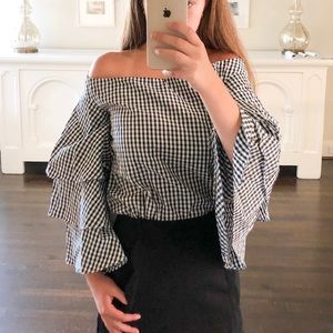 Endless Rose x Revolve Tiered Gingham Top XS